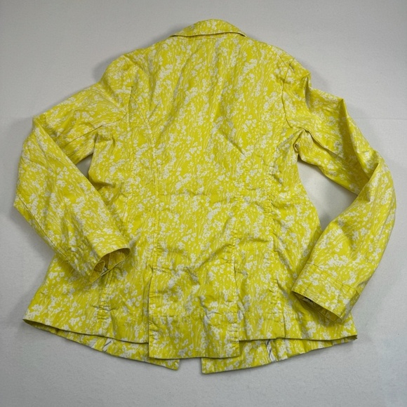 Cabi Field Jacket Womens Size Small Daisy Floral Print Buttons Yellow Pockets - Picture 2 of 9